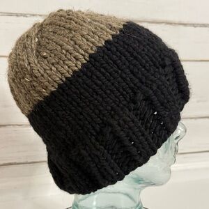 Hand-Knit Two Tone Beanie